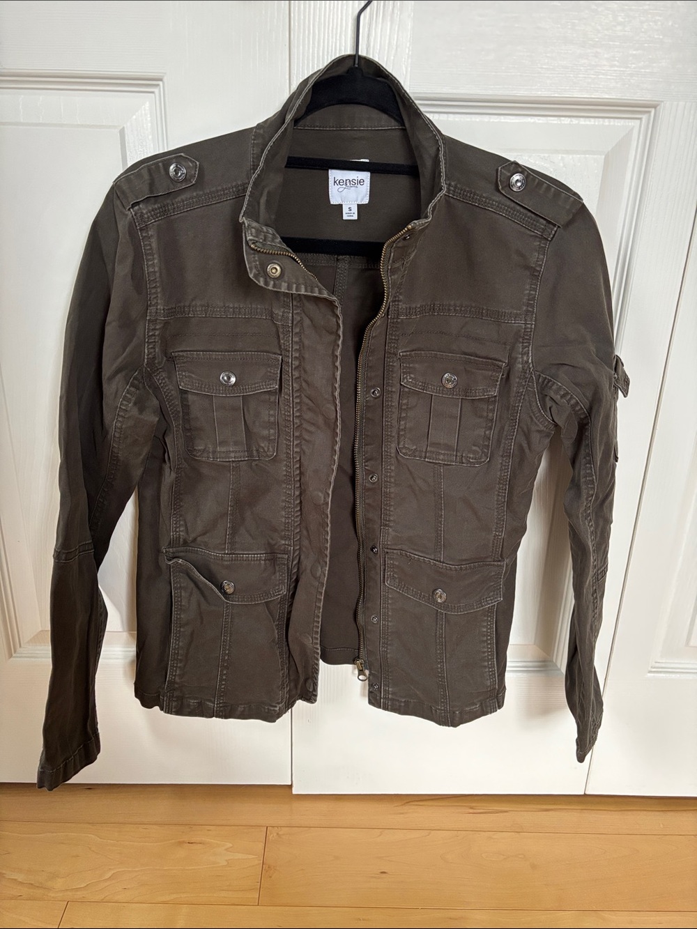 Kensie Men's Olive Green Military Field Jacket